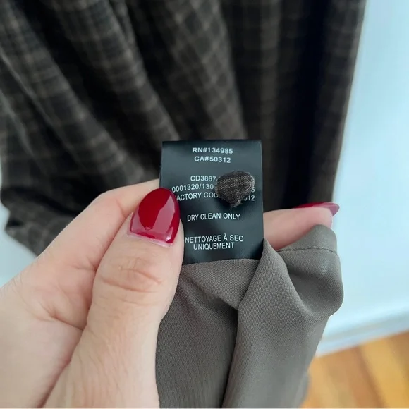 For Love & Lemons University Plaid Midi Dress Brown Drop Waist Size S NWT - Picture 9 of 9